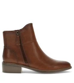 Baretraps Booties-Alona Block Heel Bootie Cognac