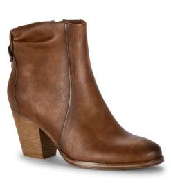 Baretraps Booties-Charee Block Heel Bootie BrushBrown