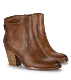 Baretraps Booties-Charee Block Heel Bootie BrushBrown