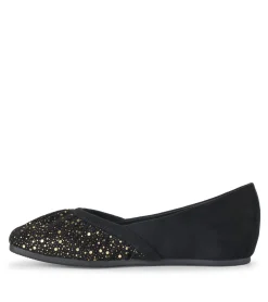 Baretraps Flats & Loafers-Charlie Flat Black/OldGold