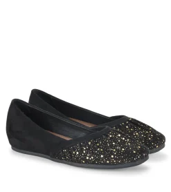 Baretraps Flats & Loafers-Charlie Flat Black/OldGold