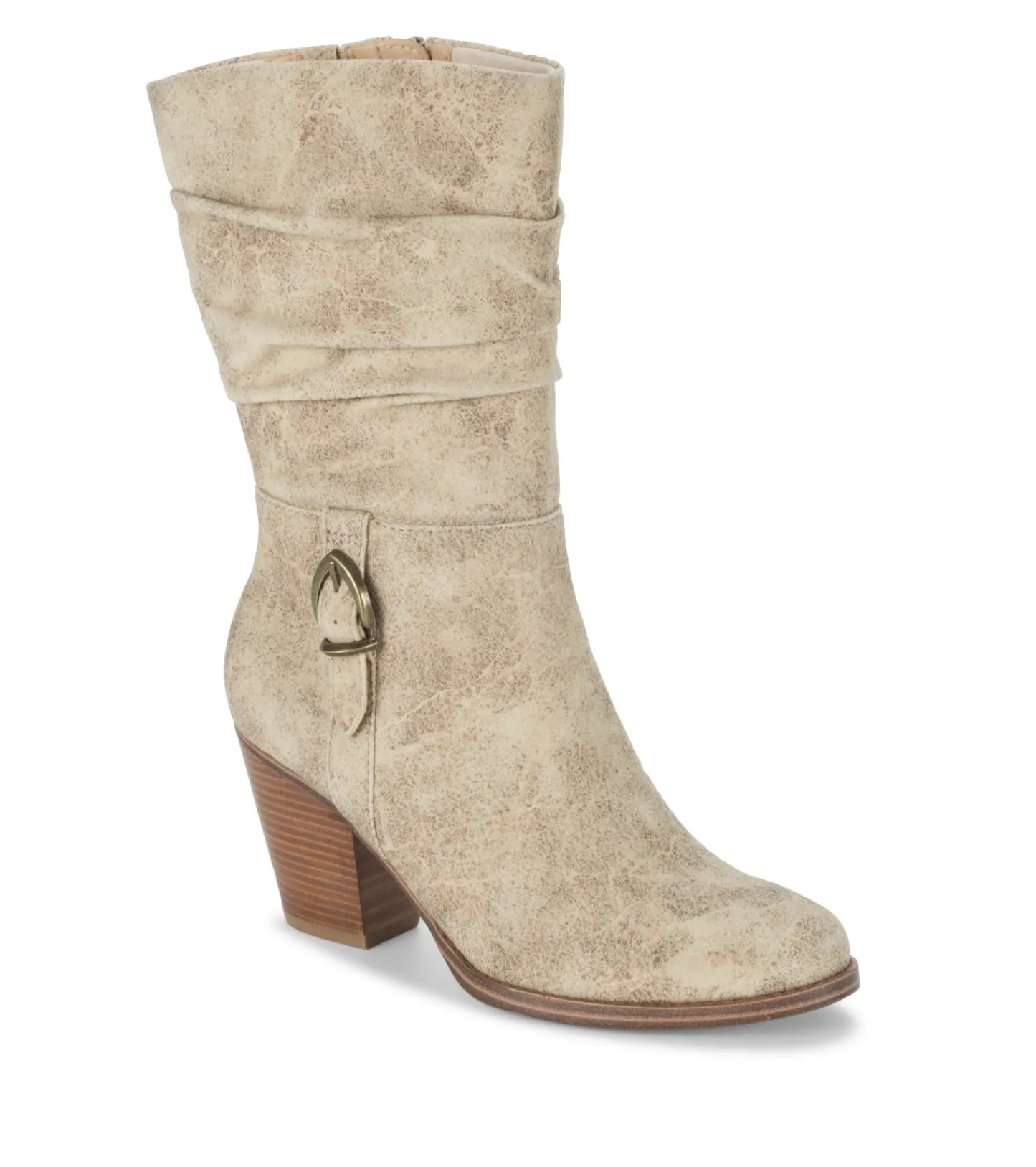 Baretraps Knee High Boots-Cheyenne Mid Calf Boot Cream