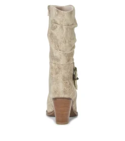 Baretraps Knee High Boots-Cheyenne Mid Calf Boot Cream