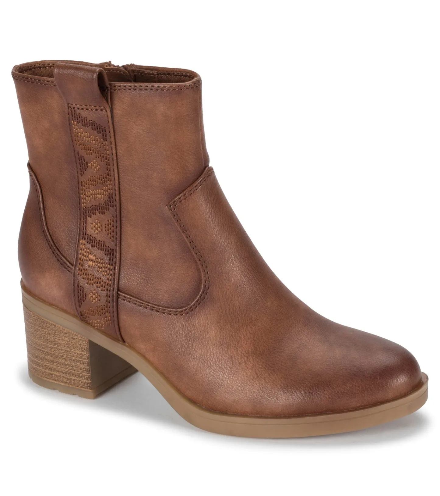 Baretraps Booties-Covina Block Heel Bootie BrushBrown