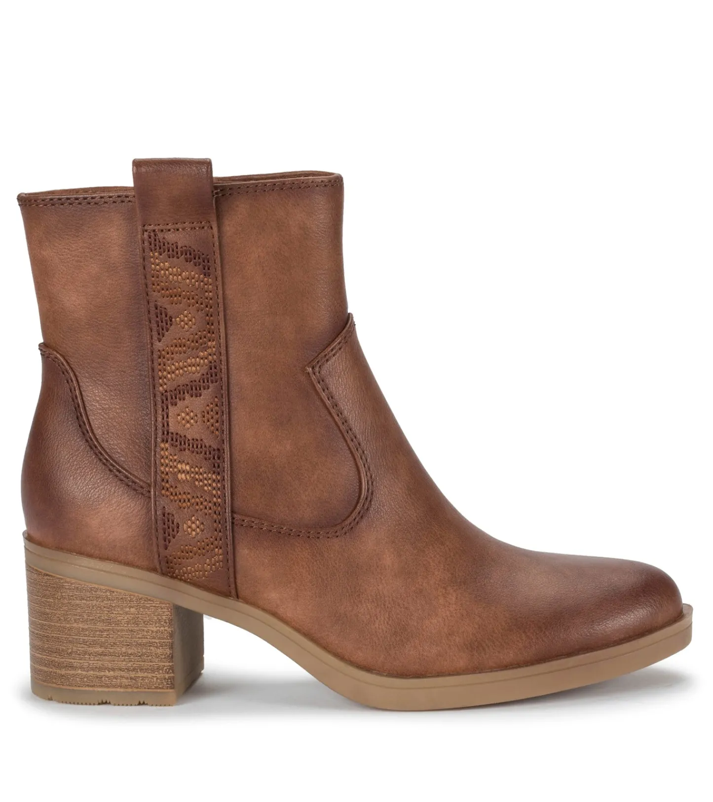 Baretraps Booties-Covina Block Heel Bootie BrushBrown