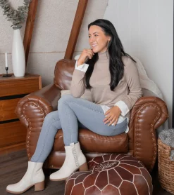 Baretraps Booties-Covina Block Heel Bootie Cream