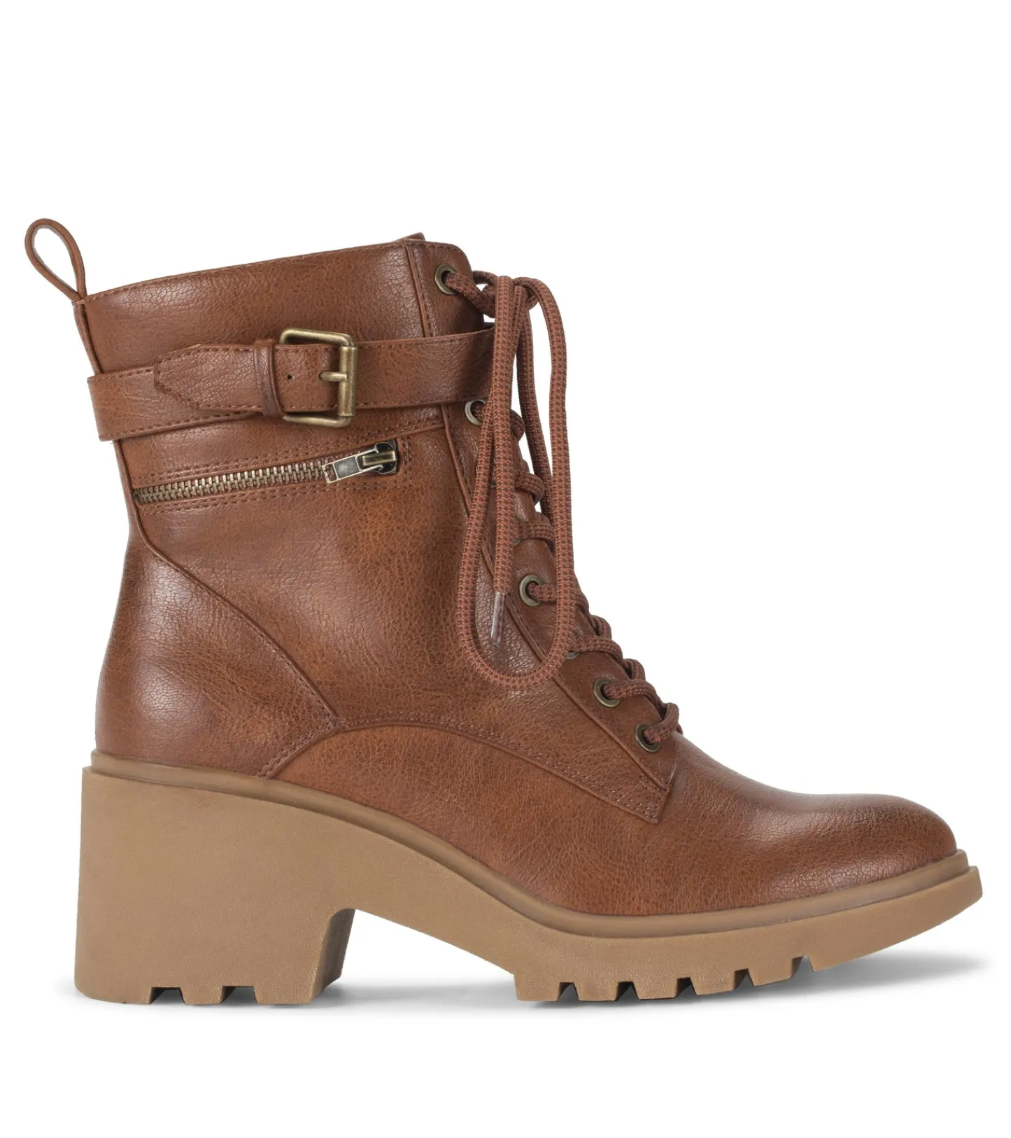 Baretraps Booties-Dani Lace Up Boot Cognac