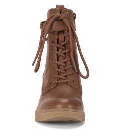 Baretraps Booties-Dani Lace Up Boot Cognac