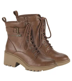 Baretraps Booties-Dani Lace Up Boot Cognac