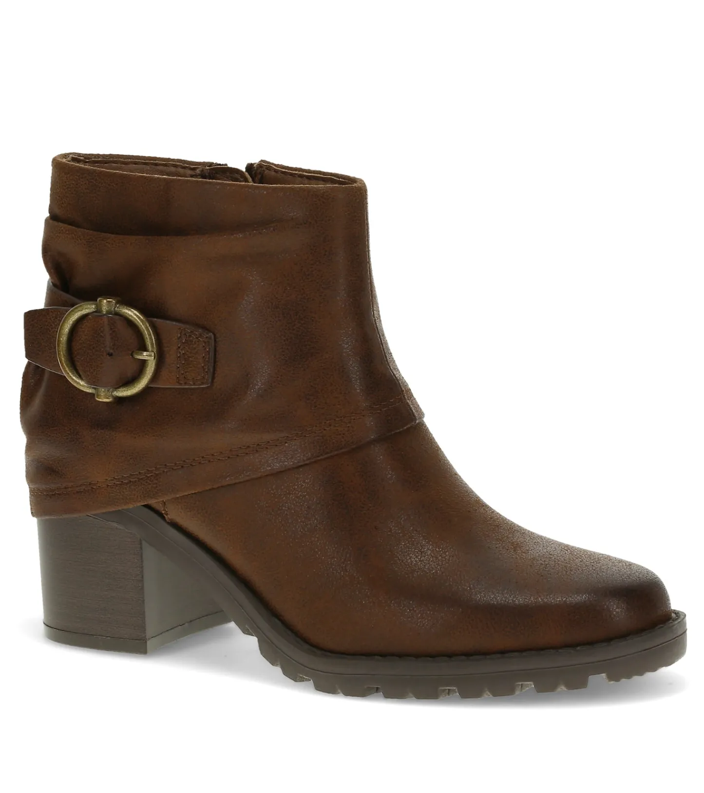 Baretraps Booties-Deborah Block Heel Bootie BrushBrown