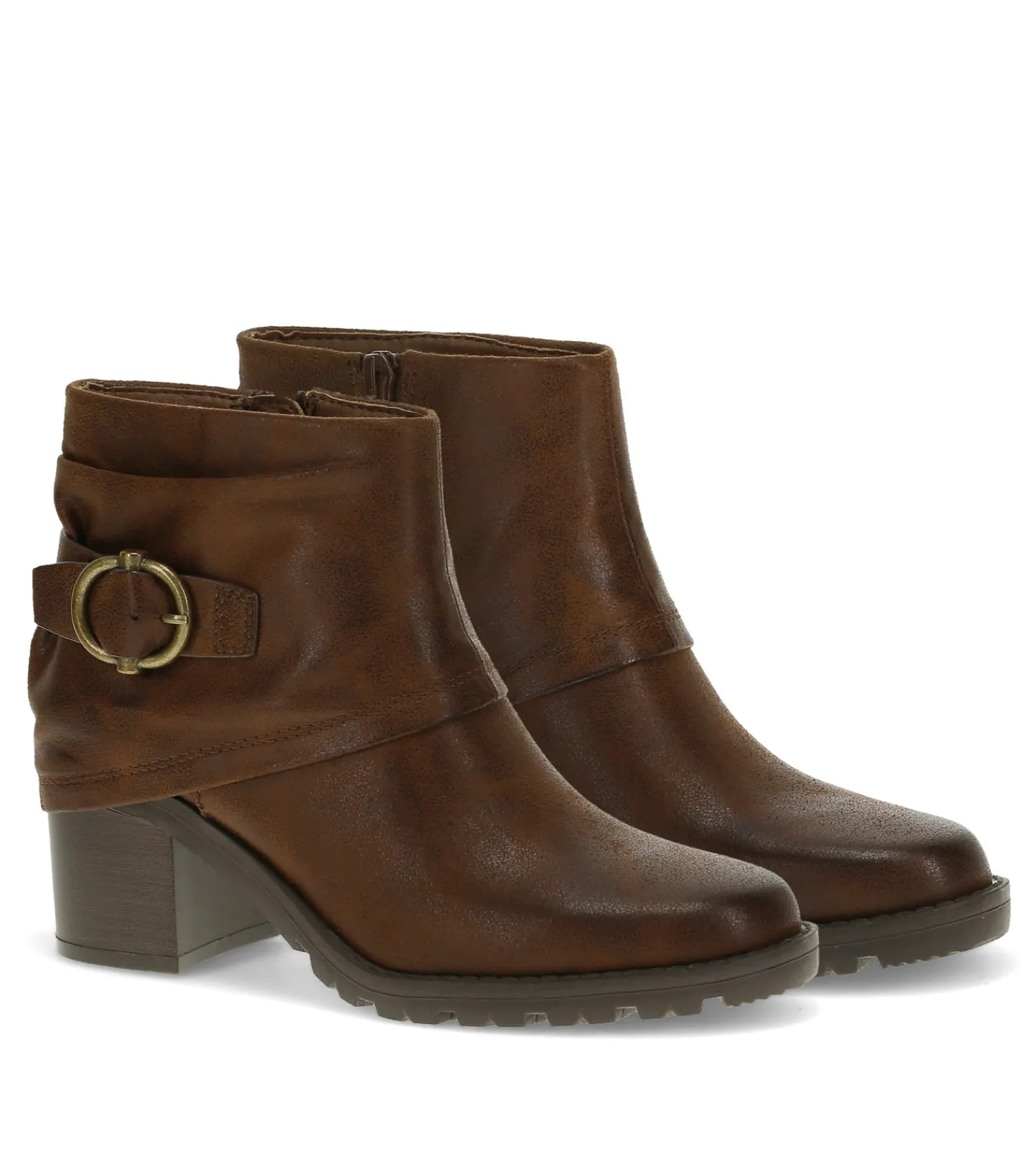 Baretraps Booties-Deborah Block Heel Bootie BrushBrown