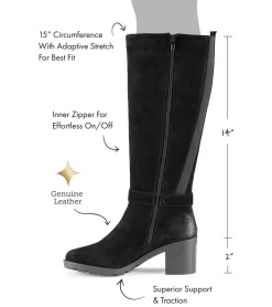 Baretraps Knee High Boots-Della Tall Boot BlackSuede