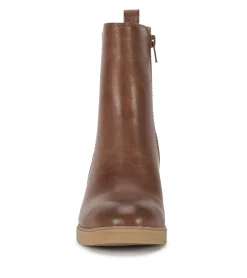 Baretraps Booties-Feeney Block Heel Boot Cognac