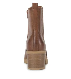 Baretraps Booties-Feeney Block Heel Boot Cognac