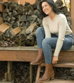 Baretraps Booties-Feeney Block Heel Boot Cognac