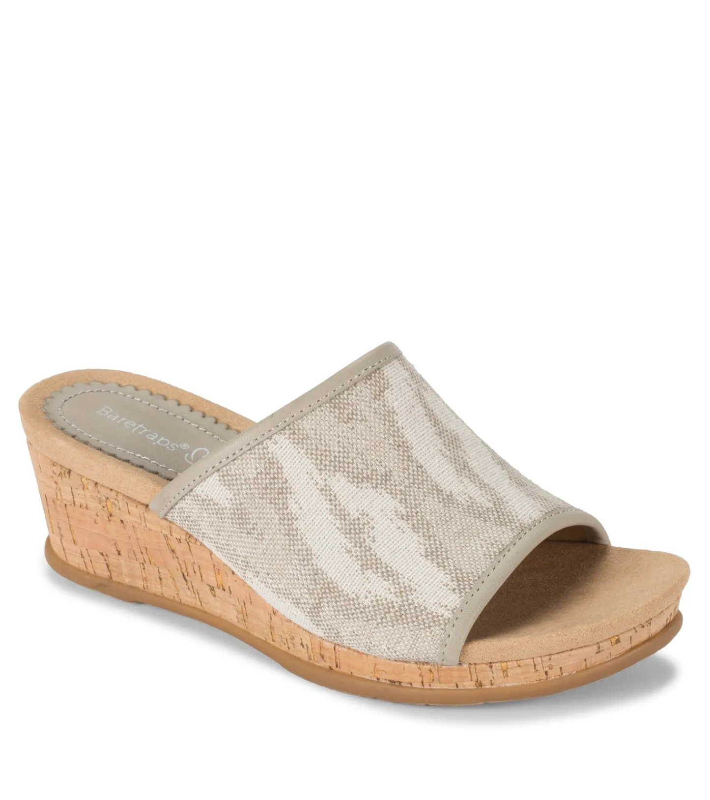 Baretraps Wedge Sandals|Slides & Slip On Sandals-Flossey Wedge Slide Sandal NaturalIkat