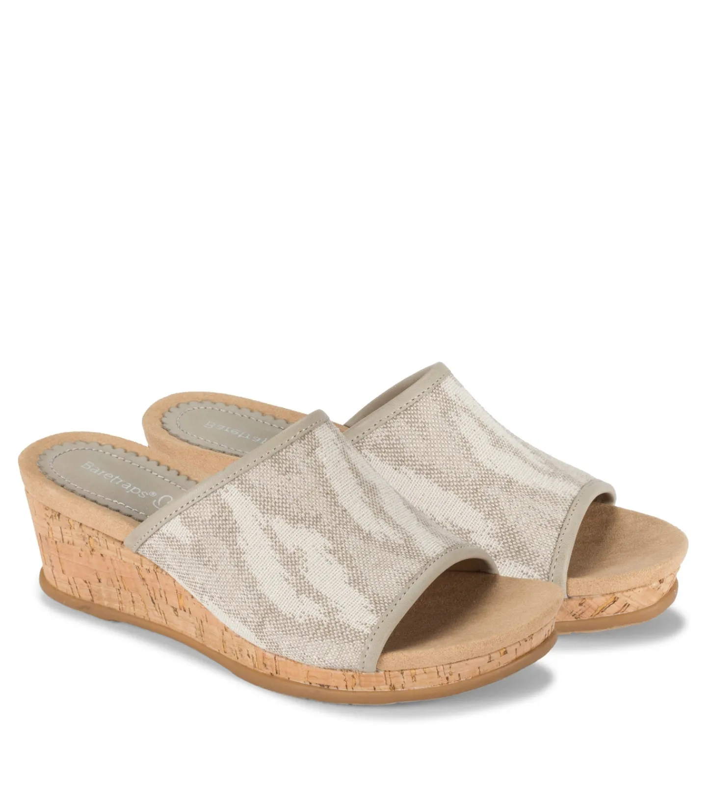 Baretraps Wedge Sandals|Slides & Slip On Sandals-Flossey Wedge Slide Sandal NaturalIkat