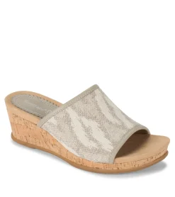Baretraps Wedge Sandals|Slides & Slip On Sandals-Flossey Wedge Slide Sandal NaturalIkat