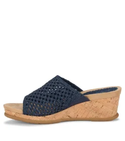 Baretraps Wedge Sandals|Slides & Slip On Sandals-Flossey Wedge Slide Sandal DarkDenim
