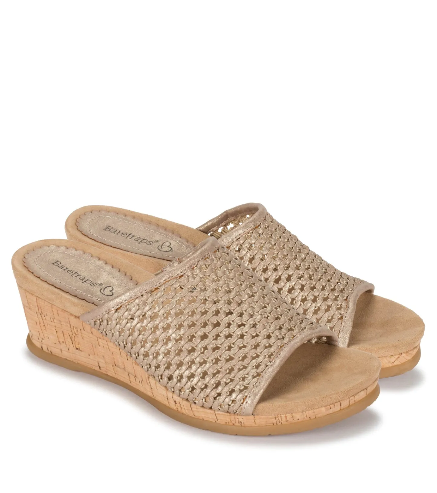 Baretraps Wedge Sandals|Slides & Slip On Sandals-Flossey Wedge Slide Sandal SoftGold