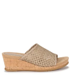 Baretraps Wedge Sandals|Slides & Slip On Sandals-Flossey Wedge Slide Sandal SoftGold