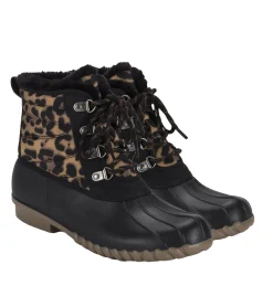 Baretraps Booties|Cold Weather Boots-Flynn Duck Boot BlackLeopard
