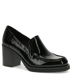 Baretraps Flats & Loafers|Dress Shoes-Gretel Block Heel Loafer BlackPatent