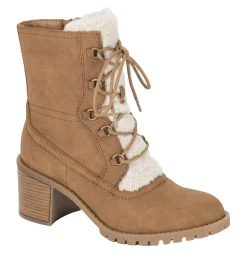 Baretraps Booties-Hadlee Lace Up Bootie Cognac