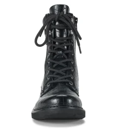 Baretraps Booties-Holden Lace Up Bootie BlackCroco