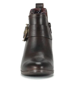 Baretraps Booties-Karina Block Heel Ankle Bootie DarkBrown