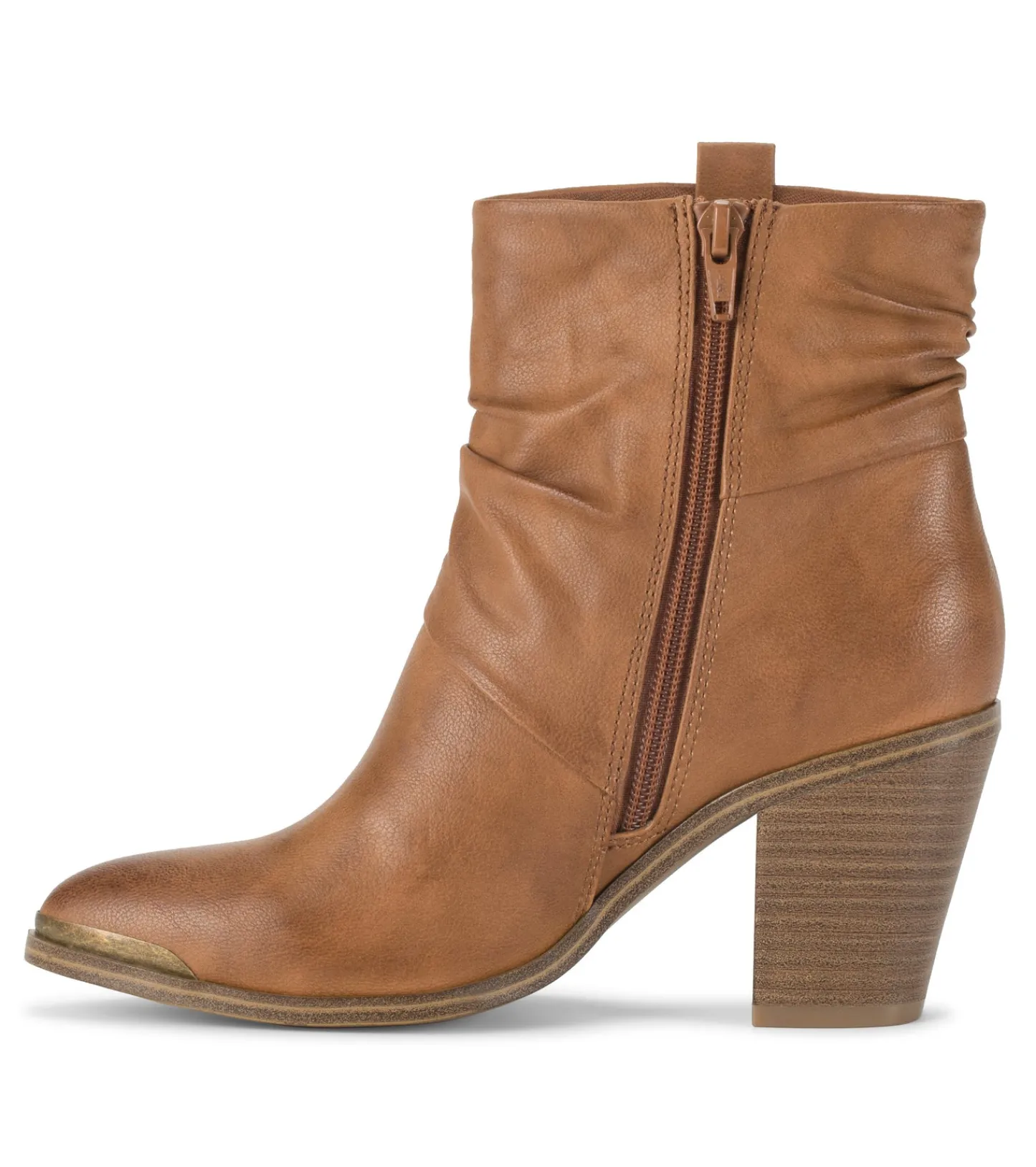 Baretraps Booties-Katherine Block Heel Bootie Cognac