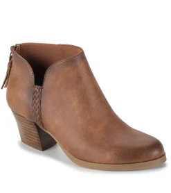 Baretraps Booties-Lauryn Block Heel Ankle Bootie Walnut