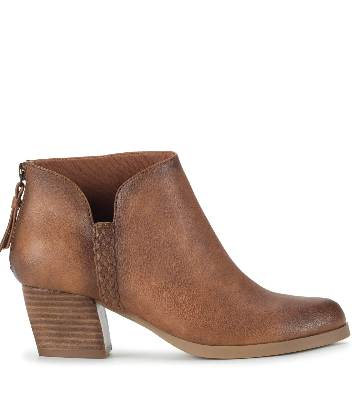Baretraps Booties-Lauryn Block Heel Ankle Bootie Walnut