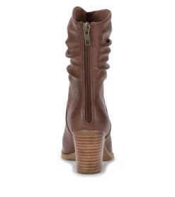 Baretraps Booties-Leslie Block Heel Slouch Boot BrushBrown
