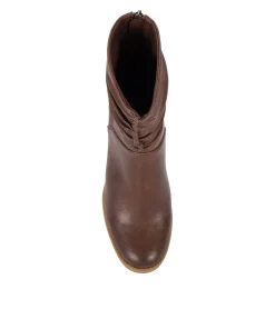 Baretraps Booties-Leslie Block Heel Slouch Boot BrushBrown