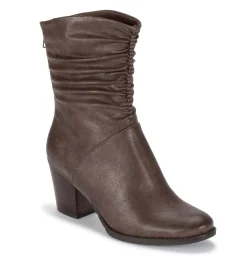 Baretraps Booties-Leslie Block Heel Slouch Boot DarkTaupe