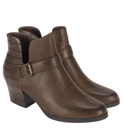 Baretraps Booties-Lexis Block Heel Bootie BrushBrownCroco