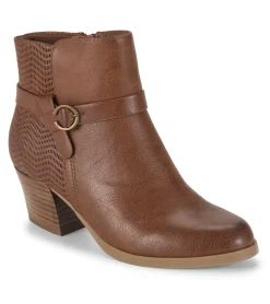 Baretraps Booties-Linda Block Heel Bootie Cognac