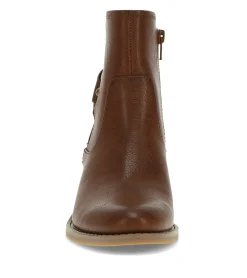 Baretraps Booties-Luella Block Heel Bootie Cognac