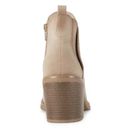 Baretraps Booties-Maria Block Heel Bootie Oatmeal