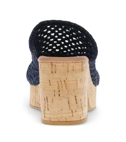 Baretraps Slides & Slip On Sandals-Michaela Block Heel Sandal DarkDenim