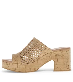 Baretraps Slides & Slip On Sandals-Michaela Block Heel Sandal NaturalCork