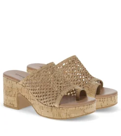 Baretraps Slides & Slip On Sandals-Michaela Block Heel Sandal NaturalCork