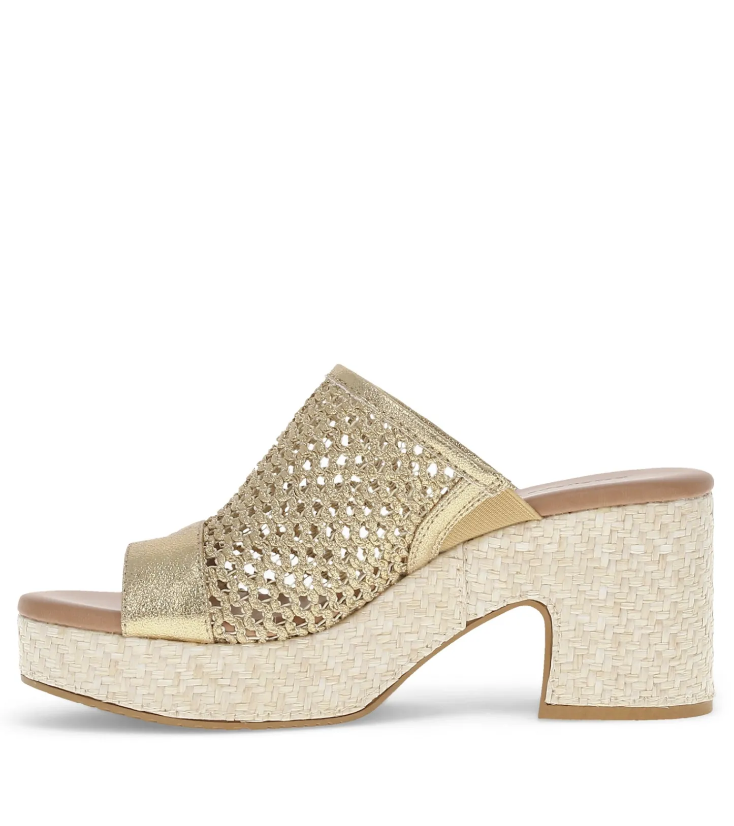 Baretraps Slides & Slip On Sandals-Michaela Block Heel Sandal OldGold