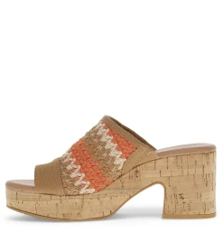 Baretraps Slides & Slip On Sandals-Michaela Block Heel Sandal OrangeAidMulti