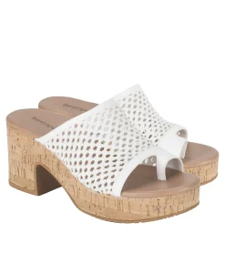 Baretraps Slides & Slip On Sandals-Michaela Block Heel Sandal White
