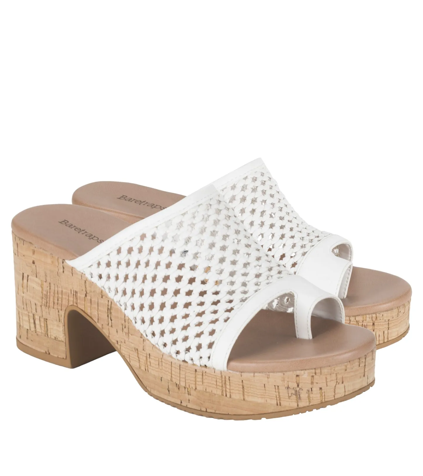 Baretraps Slides & Slip On Sandals-Michaela Block Heel Sandal White
