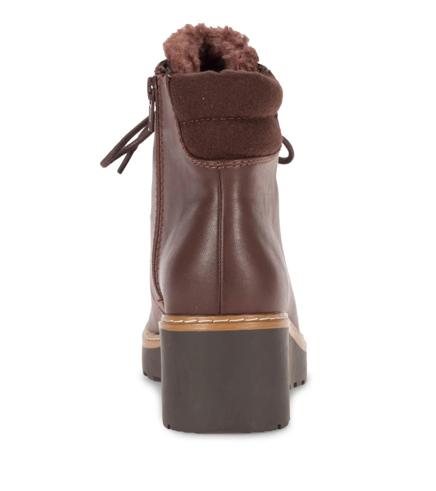 Baretraps Booties-Nasha Lace Up Wedge Bootie DarkBrown
