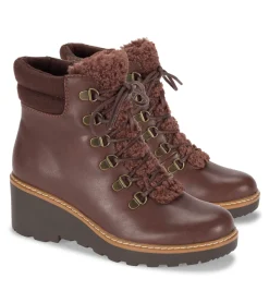 Baretraps Booties-Nasha Lace Up Wedge Bootie DarkBrown