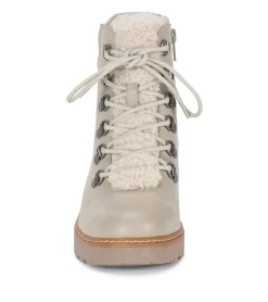 Baretraps Booties-Nasha Lace Up Wedge Bootie Taupe
